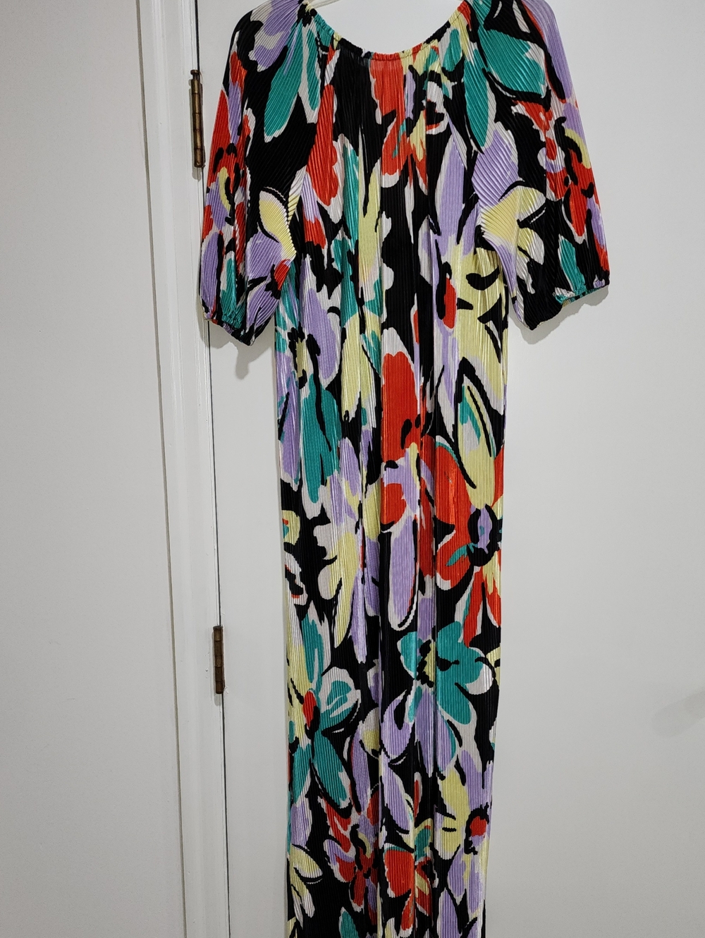 ASOS Design Black Maxi Dress with Red, Teal, Lavender and Yellow Floral Print